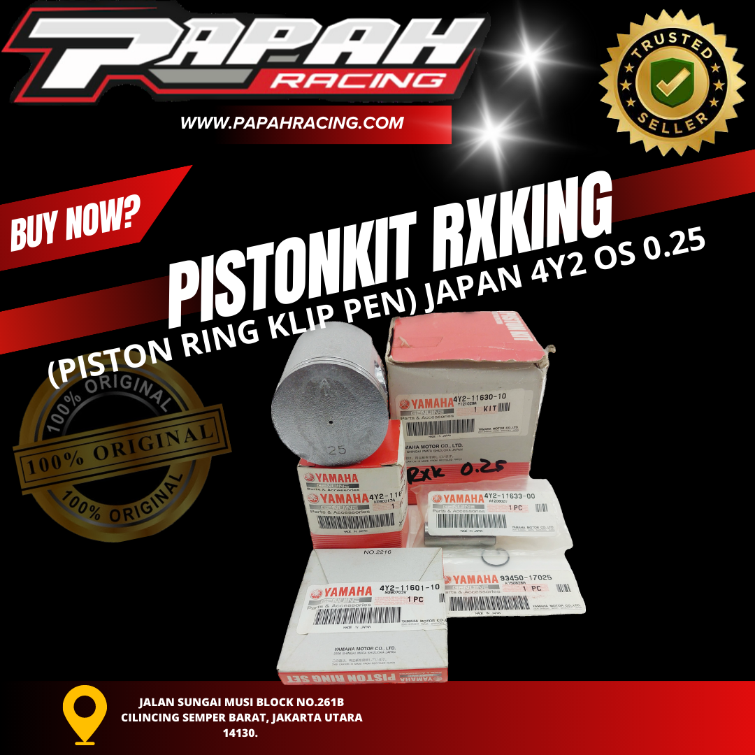 PISTONKIT RXKING (PISTON RING KLIP PEN) JAPAN 4Y2 OS 0.25
